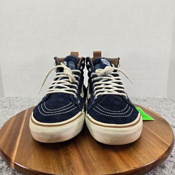 Vans Womens 9.5 Sk8 Hi MTE Navy Blue Suede Leather Casual Daily Athletic Sneaker - Picture 4 of 14